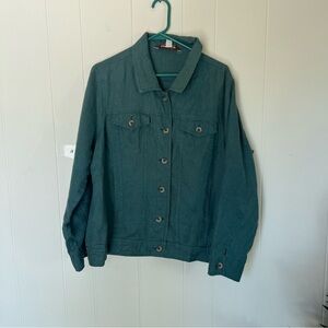 Coldwater Creek evergreen linen women’s jacket